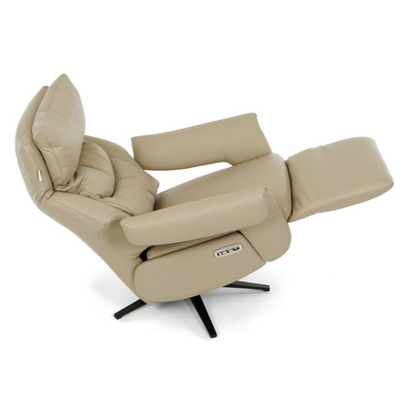 Relaxační křeslo Autronic elektrické zabudované ovládání, krémová, kůže,TV-B3980 CRM3 (17)