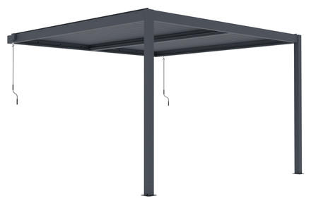 Bioklimatická pergola G21 Trenton 4x4 m, antracitová hliníková (2)