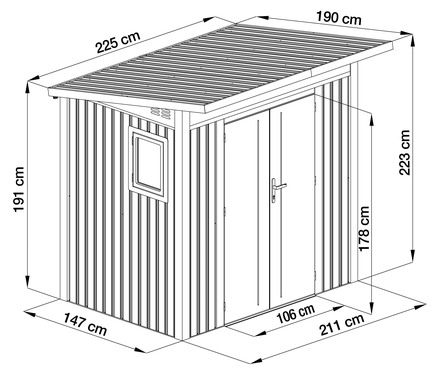 Zahradní domek G21 Madison 427 - 225 x 190 cm, slate grey (5)