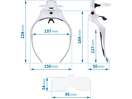 Brýle s lupou a osvětlením Extol Light 43165, 3,5×, USB nabíjení (13)