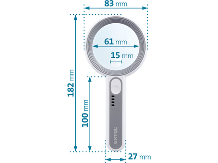 Lupa se světlem Extol Light 43164 skládací, 4× zvětšení, USB nabíjení