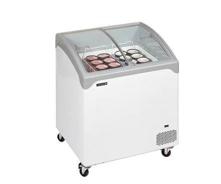 Pultová mraznička prosklené oblé víko Tefcold NIC202SCEB (1)