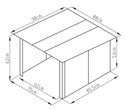 Garáž pro robotickou sekačku G21 88x62x98 cm, antracitová (4)