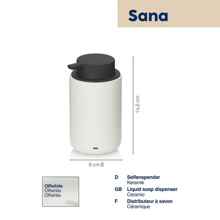 Dávkovač mýdla Kela KL-24530 Sana keramický 300 ml bílá (1)