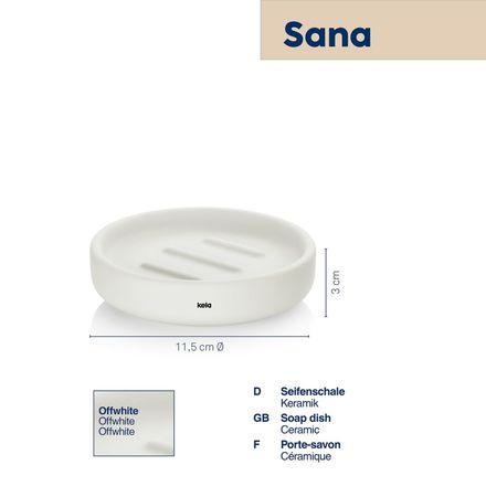 Miska na mýdlo Kela KL-24528 Sana průměr 11,5 x 3 cm bílá (1)