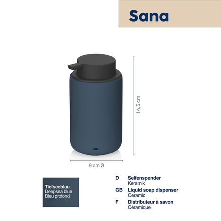 Dávkovač mýdla Kela KL-24526 Sana keramický  14,5 cm 9 cm 300 ml tmavě modrá (1)
