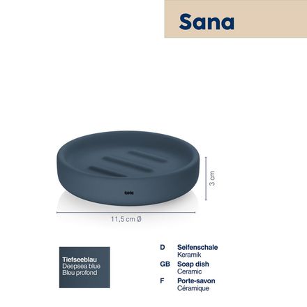 Miska na mýdlo Kela KL-24524 Sana průměr 11,5 x 3 cm modrá (1)