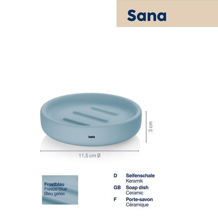 Miska na mýdlo Kela KL-24520 Sana průměr 11,5 x 3 cm modrá (1)