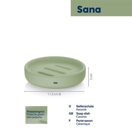 Miska na mýdlo Kela KL-23980 Sana průměr 11,5 x 3 cm zelená (1)