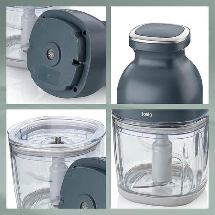 Elektrický sekáček Kela KL-10130 sklo tmavě 0,8l 12,5 x 12 x 22,5 cm šedá (3)