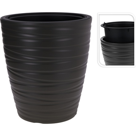 Květináč ProGarden KO-Y89300910 plastový 47,5 x 52,3 cm tmavě šedá (1)