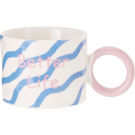 Sada hrnků Siaki KO-Q80001120ruor porcelán 2 ks 380 ml růžová / oranžová (1)