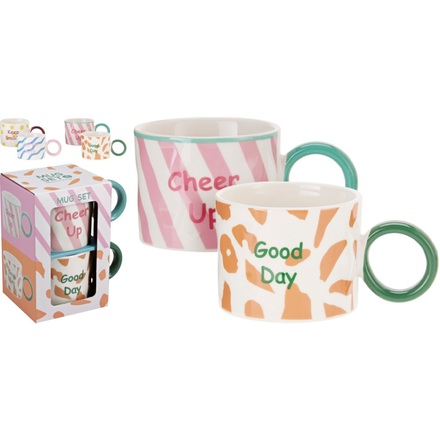 Sada hrnků Siaki KO-Q80001120mozl porcelán 2 ks 380 ml modrá / žlutá (4)