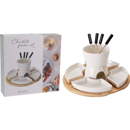Fondue Excellent KO-278001620 čokoládové porcelán-dřevo sada 11 ks (1)