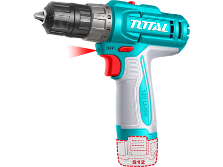 AKU vrtací šroubovák Total TDLI12206E, 12V, Li-ion (2x), 1500mAh