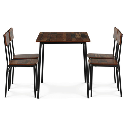 Jídelní set s 4 židlemi Autronic 110x70x76cm, mdf, old wood, AUT-O2155 OLW2 (3)