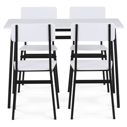 Jídelní set s 4 židlemi Autronic 110x70x76cm, mdf, bílá, AUT-O2155 WT (2)