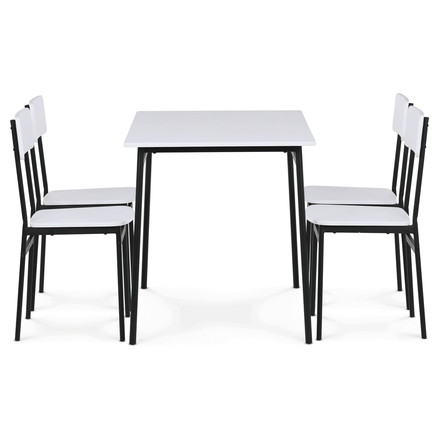 Jídelní set s 4 židlemi Autronic 110x70x76cm, mdf, bílá, AUT-O2155 WT (3)