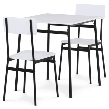 Jídelní set s 2 židlemi Autronic 70x70x76cm, mdf, bílá, AUT-O2121 WT