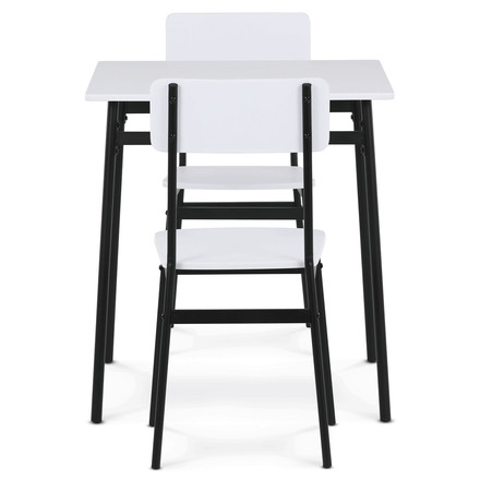 Jídelní set s 2 židlemi Autronic 70x70x76cm, mdf, bílá, AUT-O2121 WT (2)