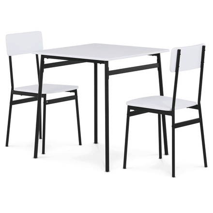Jídelní set s 2 židlemi Autronic 70x70x76cm, mdf, bílá, AUT-O2121 WT (4)