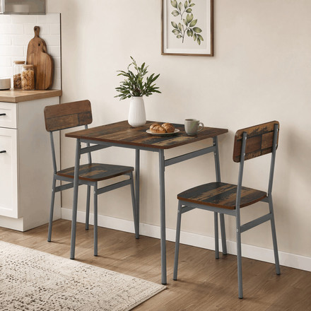 Jídelní set s 2 židlemi Autronic 70x70x76cm, mdf, old wood, AUT-O2122 OLW2 (1)