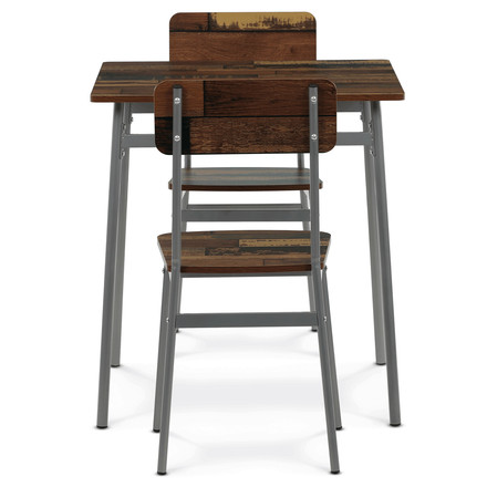 Jídelní set s 2 židlemi Autronic 70x70x76cm, mdf, old wood, AUT-O2122 OLW2 (2)