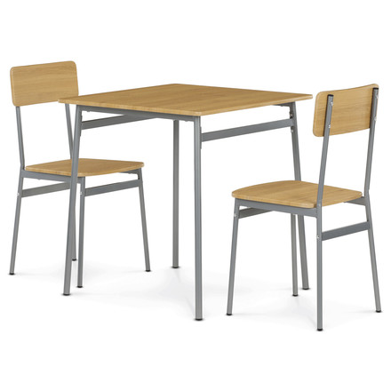 Jídelní set s 2 židlemi Autronic 70x70x76cm, mdf, dub, AUT-O2122 OAK (4)