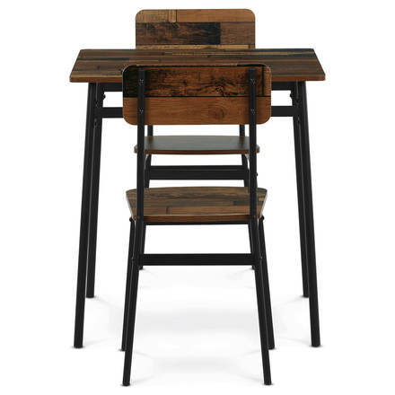 Jídelní set s 2 židlemi Autronic 70x70x76cm, mdf, old wood, AUT-O2121 OLW2 (2)