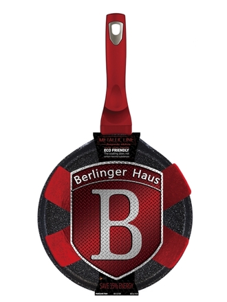 Pánev na palačinky s mramorovým povrchem Berlingerhaus BH-1272 25 cm Burgundy Metallic Line (2)