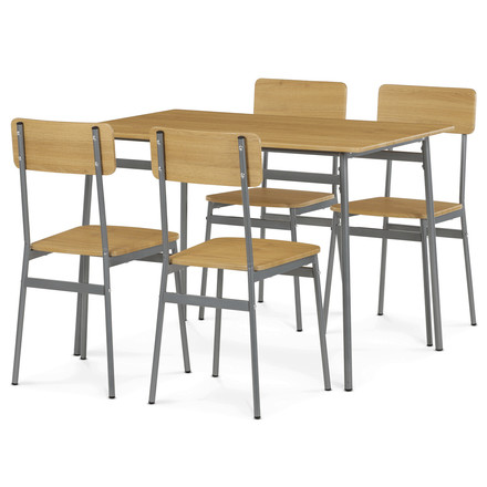 Jídelní set s 4 židlemi Autronic 110x70x76cm, mdf, divoký dub, AUT-O2156 OAK