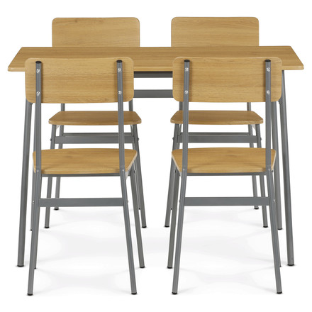 Jídelní set s 4 židlemi Autronic 110x70x76cm, mdf, divoký dub, AUT-O2156 OAK (2)