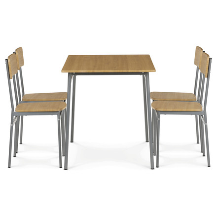 Jídelní set s 4 židlemi Autronic 110x70x76cm, mdf, divoký dub, AUT-O2156 OAK (3)