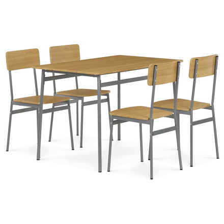 Jídelní set s 4 židlemi Autronic 110x70x76cm, mdf, divoký dub, AUT-O2156 OAK (4)