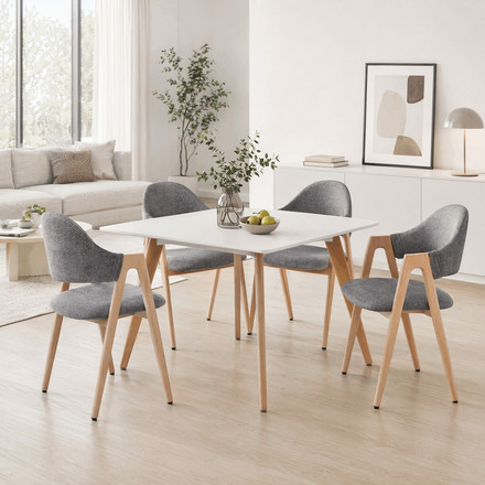 Moderní jídelní židle Autronic šedá, látka, DCL-F4062 GREY2 (1)