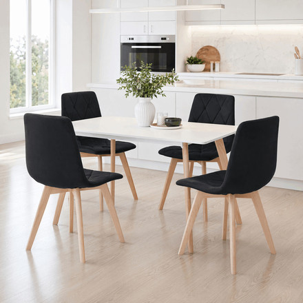 Moderní jídelní židle Autronic černá, sametová látka, CT-V4081 BK4 (1)