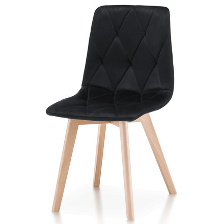 Moderní jídelní židle Autronic černá, sametová látka, CT-V4081 BK4 (3)