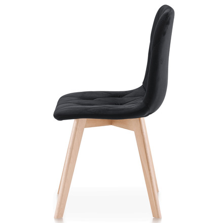 Moderní jídelní židle Autronic černá, sametová látka, CT-V4081 BK4 (4)