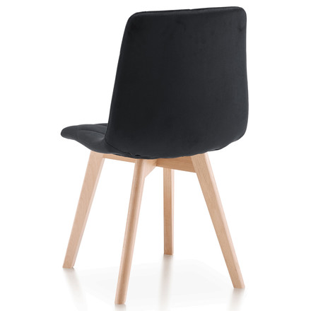 Moderní jídelní židle Autronic černá, sametová látka, CT-V4081 BK4 (5)