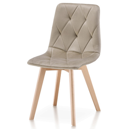 Moderní jídelní židle Autronic béžová, sametová látka, CT-V4081 CAP4