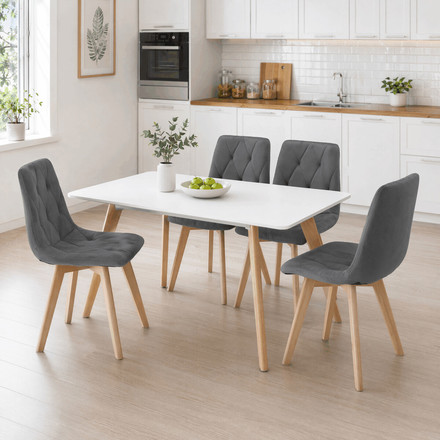 Moderní jídelní židle Autronic šedá, sametová látka, CT-V4081 GREY4 (1)