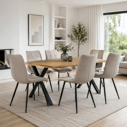 Moderní jídelní stůl Autronic 210x100cm, mdf, divoký dub, HT-F4321 OAK (1)