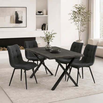 Moderní jídelní stůl Autronic 180x90cm, mdf, šedý dub, HT-F4318 GREY (8)