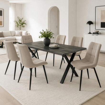 Moderní jídelní stůl Autronic 210x100cm, mdf, šedý dub, HT-F4321 GREY (1)
