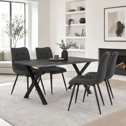Moderní jídelní stůl Autronic 160x90cm, mdf, šedý dub, HT-F4316 GREY (1)
