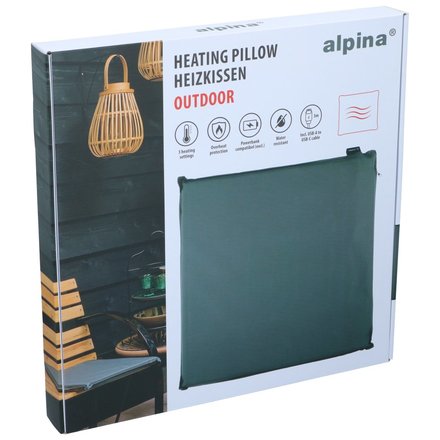 Elektrický vyhřívaný podsedák Alpina ED-244060 venkovní USB 45 x 45 cm tmavě šedá (3)