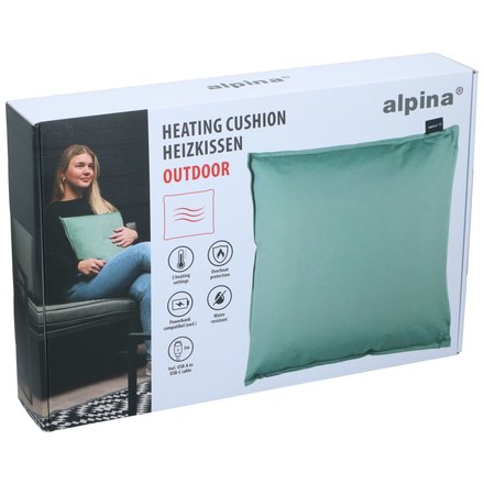 Elektrický vyhřívaný polštář Alpina ED-244059 USB 40 x 40 x 14 cm světle zelená (4)