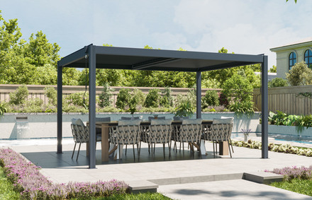Bioklimatická pergola G21 Austin Premium 4x3 m, antracitová hliníková (9)