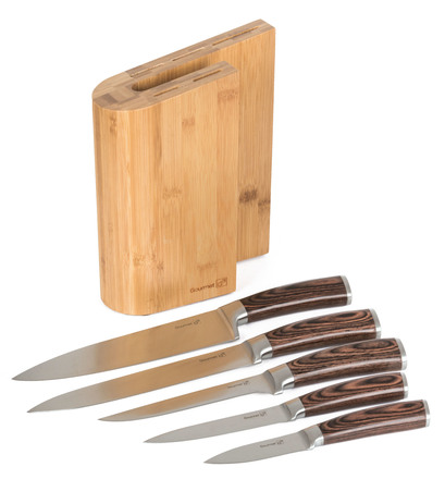 Sada nožů G21 Gourmet Timber 5 ks + bambusový blok (1)