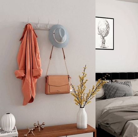 Věšák Autronic dřevo, bílá, ABP-E1030 WT (1)
